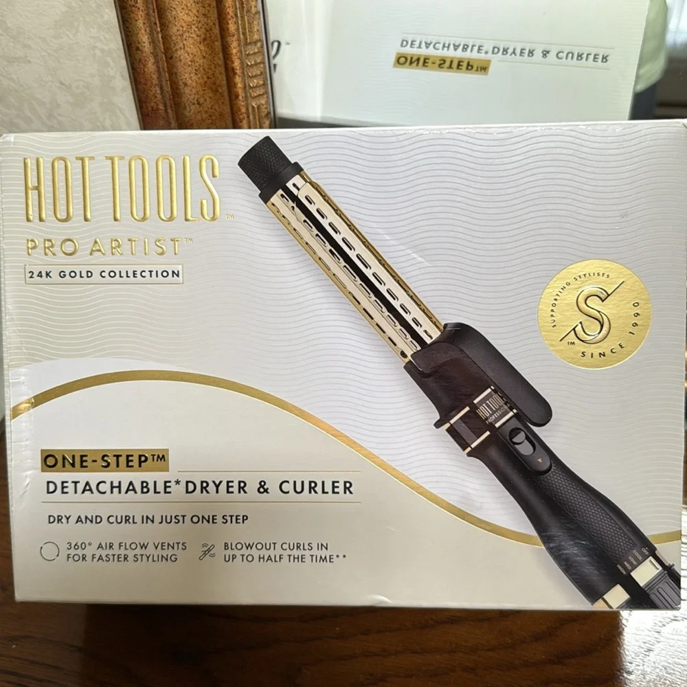 Hot Tools Pro Artist 24K Gold collection Detachable Dryer & Curler- Black & Gold